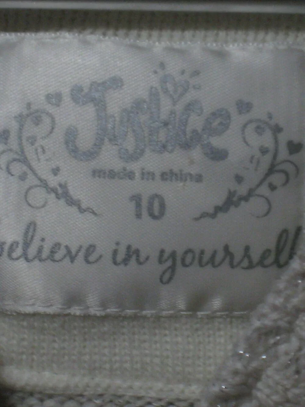 Justice Girls Fair Isle Hooded Cardigan Sweater Shimmer Knit Cream Size 10